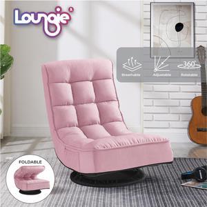 Loungie Janylah Recliner/Floor Chair - 5 Adjustable Positions | Foldable, Back Support Pillow, Brown Linen