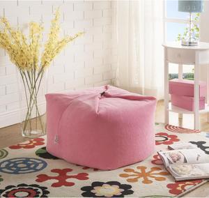 Loungie Pink Magic Pouf Beanbag - Microplush Fabric | 3-in-1 Convertible Ottoman + Chair + Floor Pillow