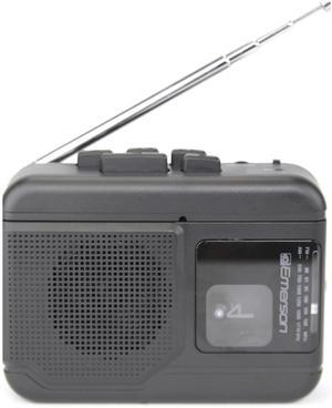 Emerson Portable Cassette Player with  AM/FM Radio and Bluetooth Out and Built-In Microphone EPC-1001 - Black