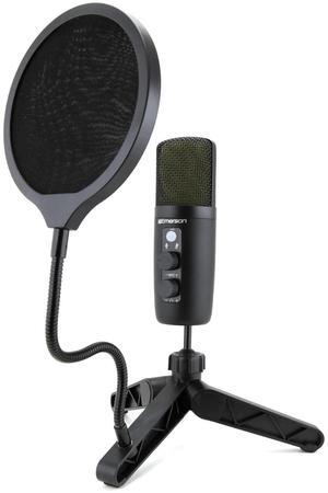 Emerson USB Gaming and Streaming Condenser Microphone with LED Lighting