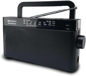 Emerson AM/FM/WB Radio with Telescopic Antenna and Built-in Speaker -  Black