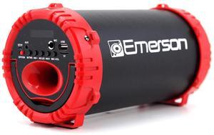 Emerson Portable Bluetooth Speaker with LED Lighting and Carrying Strap Red