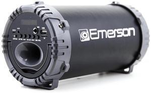 Emerson Portable Bluetooth Speaker with LED Lighting and Carrying Strap Grey