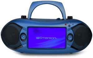 Emerson 7" Bluetooth DVD Boombox w AMFM Radio, Stereo Speakers & Multi-Media Blue