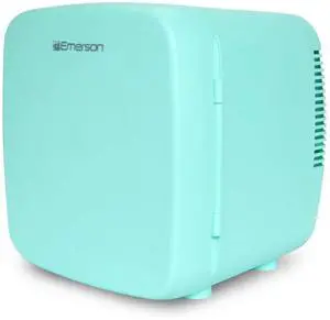 Emerson Portable Mini Fridge Cooler XL with 9 Liter Capacity and Locking Latch Blue