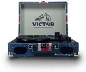 Victor Metro Plus Portable Dual Bluetooth Suitcase Turntable Cherry