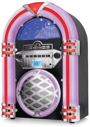 Victor Wilshire Bluetooth Jukebox with Multicolor LED Lighting and FM Radio