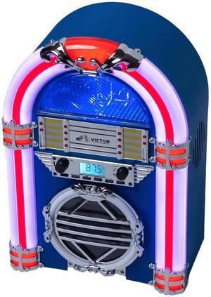 Victor Broadway Desktop Bluetooth Jukebox with CD Player & Color Changing LED Lighting