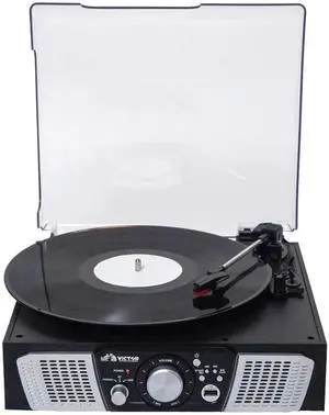 Victor Lakeshore 5-in-1 Hybrid Bluetooth Turntable System w USB and RCA Output