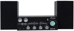 Victor Milwaukee 50W Desktop CD Stereo System w Bluetooth, CD Player & FM Radio Black