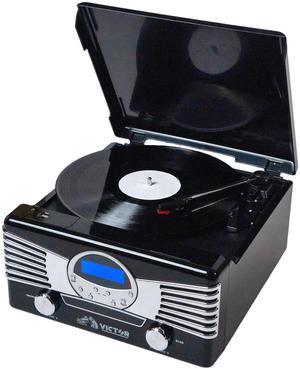 Victor Diner 7-in-1 Turntable Music Center with CD & MP3 Player and Bluetooth Function