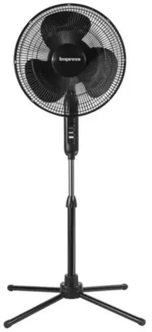 Impress Easy-Assemble 3-Speed 16-Inch Stand Oscillating Pedestal Floor Fan