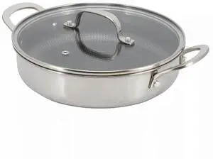 Better Chef 9-Inch 3-Ply Stainless Steel Nonstick Deep Fry Pan with Lid