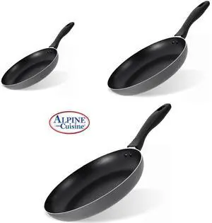 Alpine Cuisine Non-Stick 3-Piece Aluminum Fry Pan Set