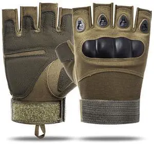 JupiterGear Fingerless Airsoft Gloves for Outdoor Sports, Paintball, and Motorcycling Medium Green