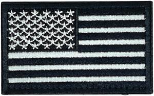 JupiterGear Tactical USA Flag Patch with Detachable Backing Black and White