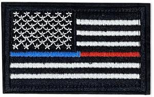 JupiterGear Tactical USA Flag Patch with Detachable Backing Red Blue Line