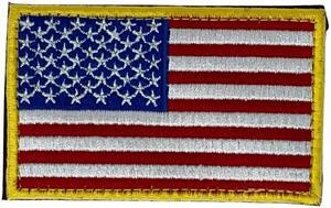 JupiterGear Tactical USA Flag Patch with Detachable Backing Gold Red White & Blue