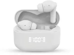 Naztech Xpods ANC Active Noise Cancelling True Wireless Earbuds with Wireless Charging Case White