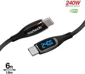 Naztech DigiWATT USB-C to USB-C Digital LED Cable 6ft