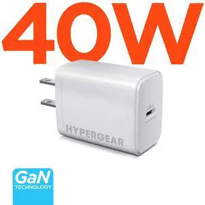 HyperGear SpeedBoost 40W USB-C PD GaN Fast Wall Charger with PPS