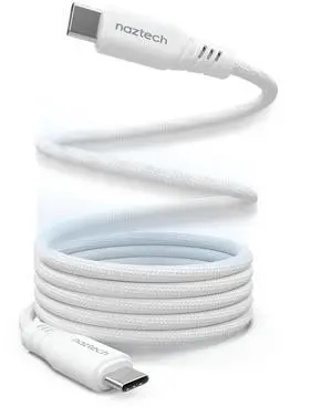 Naztech REcoil USB-C to USB-C Magnetic Cable 6ft White