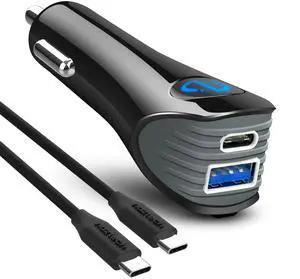 Naztech N420 PD25W+2.4A  Car Charger + C - C Cable 4Ft