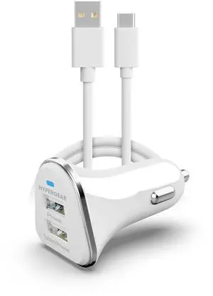 HyperGear Hi-Power Dual USB 3.4A Car Charger for iPhone 15 Androids Tablets Earbuds and Cameras