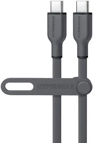 HyperGear Flexi PRO USB-C to USB-C Cable 6ft Grey