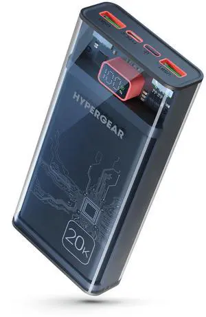 HyperGear ClearCharge XL 20000mAh Transparent PD Power Bank