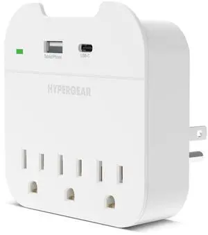 HyperGear Wall Adapter Power Strip Phone Charger with 3 Outlets