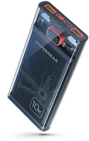 HyperGear ClearCharge 10000mAh Transparent PD Power Bank