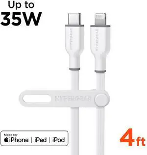 HyperGear Flexi PRO USB-C to Lightning Cable 4ft White
