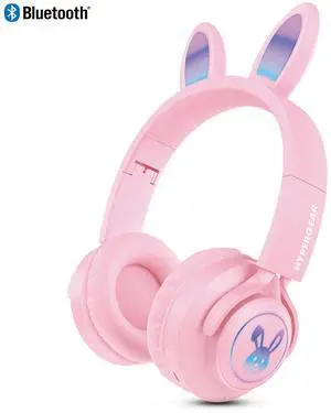HyperGear Bunny Tracks Wireless Light-Up Headphones Pink