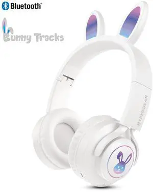 HyperGear Bunny Tracks Wireless Light-Up Headphones White