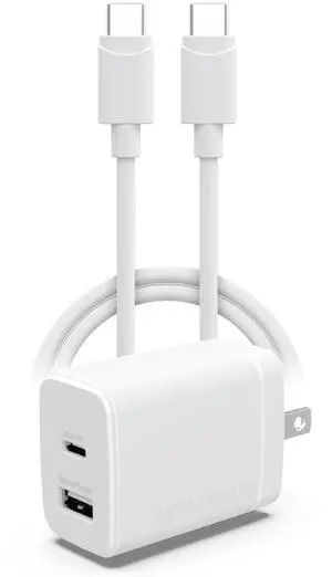 HyperGear 30W PD Dual Wall Charger + USB-C to USB-C