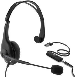 HyperGear V100 Office Professional Wired Headset w 6 Ft Cord