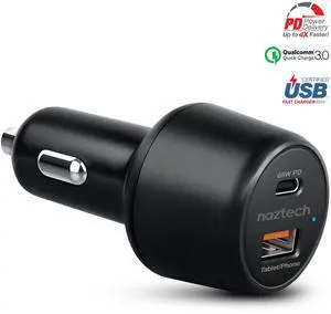 Naztech SpeedMax65 PD65W + QC3 Car Charger