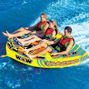 WOW Watersports Macho 1-3 Person Towable Water Tube For Pool and Lake