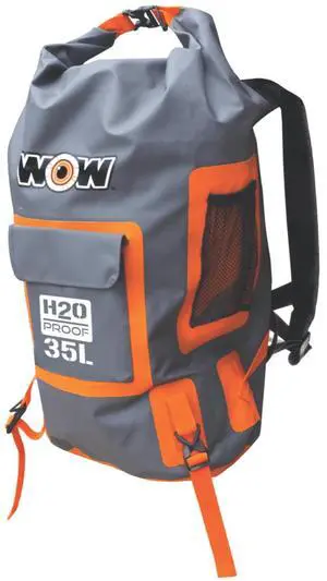 WOW Watersports H2O Proof Dry Backpack in Orange with Adjustable Strap