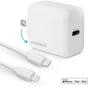 Naztech 20W PD Wall Charger + USB-C to Lightning 4ft Cable