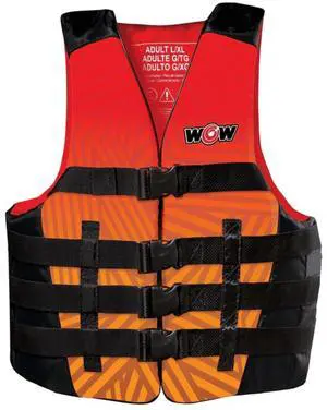 WOW Watersports Vis-Wave Adult Life Vest - Red - Small Medium