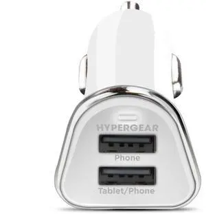 HyperGear Hi-Power Dual USB 3.4A Car Charger White