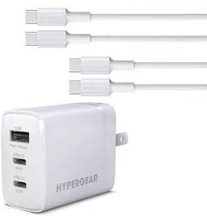 HyperGear 45W USB-C PD PPS Tri-Port GaN Fast Wall Charger HyperGear 45W USB-C PD PPS Tri-Port GaN Fast Wall Charger