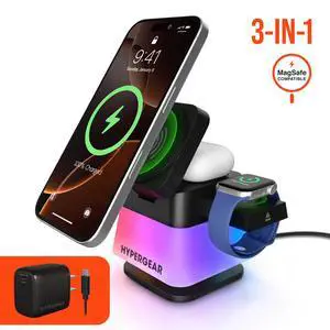 HyperGear PowerFold Cube RGB 3-in-1 Wireless Charging Stand HyperGear PowerFold Cube RGB 3-in-1 Wireless Charging Stand
