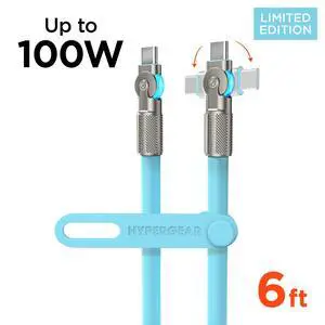 HyperGear Chunky180° 100W USB-C to USB-C Rugged Fast Charge Cable 6ft HyperGear Chunky180° 100W USB-C to USB-C Rugged Fast Charge Cable 6ft