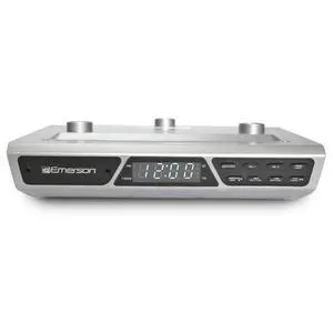 Emerson Under Cabinet FM Radio w Bluetooth, Station Memory and Clock with Timer Emerson Under Cabinet FM Radio w Bluetooth, Station Memory and Clock with Timer