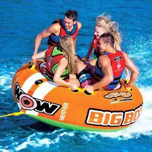 WOW Sports Big Boy Racing 1-4 Person Towable Water Tube For Pool And Lake (15-1130)