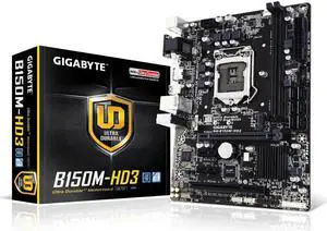 GIGABYTE GA-B150M-HD3 Micro ATX Intel Motherboard GIGABYTE GA-B150M-HD3 Micro ATX Intel Motherboard