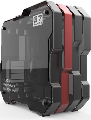 Zeaginal ZC-07 Pineapple Lon Tempered Glass Computer Case Support 360mm Radiator Support M-ATX/ ATX Motherboard USB3.0 -Red